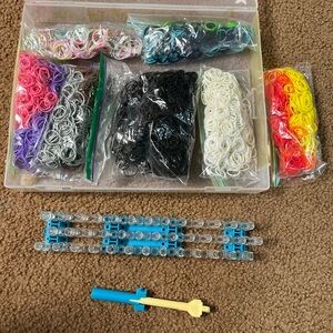Colorful Rainbow Loom Band Kit with Tool